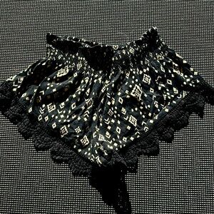 Short shorts back lace - great over swim suits size small